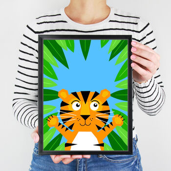 Personalised Children's Tiger Illustration Print, 5 of 8