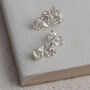 Sterling Silver Triple Rose Studs, thumbnail 2 of 4