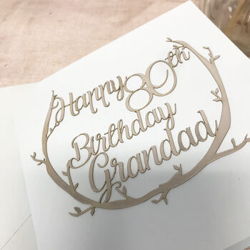 Personalised 80th Silver Papercut Birthday Card, 7 of 11
