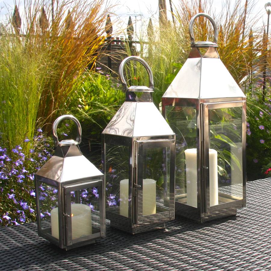 Chrome Lantern By London Garden Trading | notonthehighstreet.com