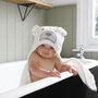 Personalised Hooded Baby Bath Towel Bear, thumbnail 3 of 12