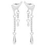 Sterling Silver Melting Drop Earrings – British Designer Jewellery, thumbnail 4 of 9