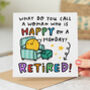 Retirement Card 'Woman Happy On A Monday', thumbnail 1 of 2