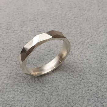 Personalised Sterling Silver Facet Ring, 3 of 11