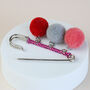 Pom Pom Charm Safety Pin Brooch, thumbnail 4 of 5