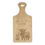 Personalised Highland Cow Paddle Chopping Board, thumbnail 5 of 6