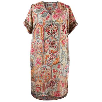 Pink, Orange And Cream Floral Tile Print Long Shirt, 4 of 4