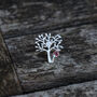 Tree Of Life With Red Poppy Flower Pin Lapel Brooch, thumbnail 1 of 4