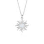 White Opal Sun And Sunburst Necklace In Sterling Silver, thumbnail 2 of 7