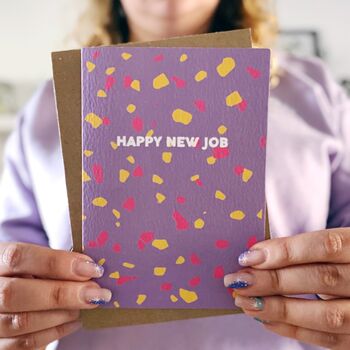 'Happy New Job' Congratulations Pattern Terrazzo Card, 7 of 7