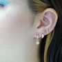 Opal Huggie Hoop Earrings, thumbnail 5 of 6