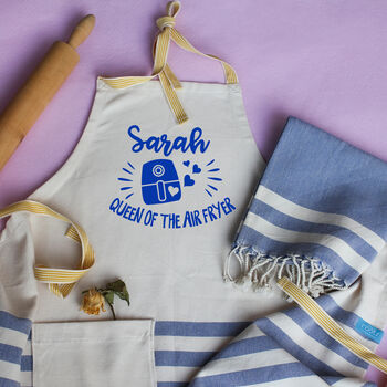Personalised Cotton Kitchen Apron, Tea Towels, 4 of 12