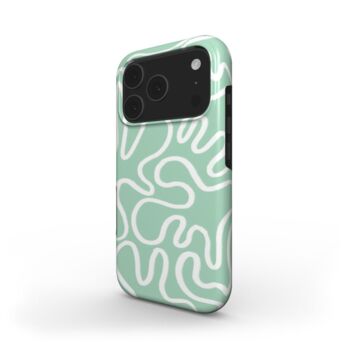 Abstract Lines In Mint Green Tough Phone Case, 3 of 3