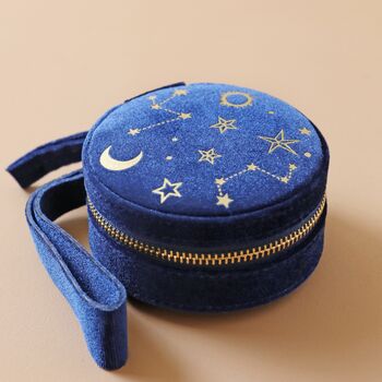 Starry Night Velvet Mini Round Jewellery Case, 8 of 12