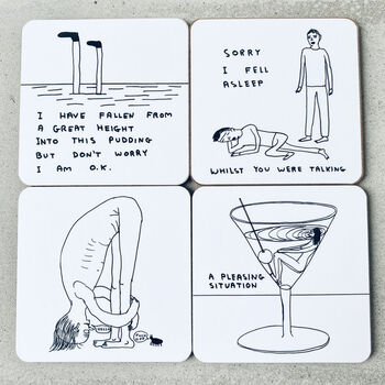 Fallen In To This Pudding David Shrigley Coaster, 2 of 4