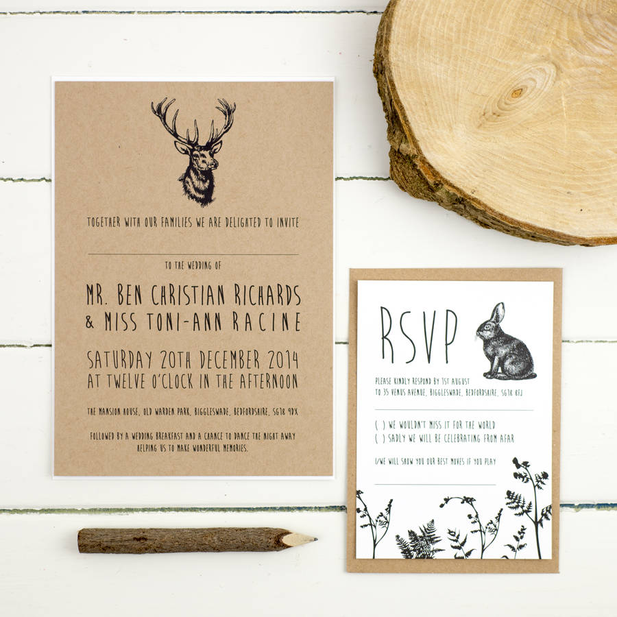 Enchanted Forest Wedding Invitation By Russet And Gray