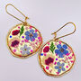 Hand Made Real Flowers Earrings Gold Leaf Medium, thumbnail 1 of 10