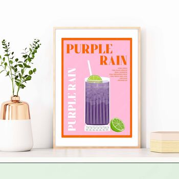 Purple Rain Cocktail Print, 3 of 4