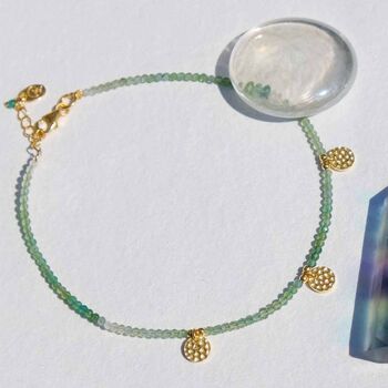 Be In Nature Green Onyx Gold Plated Anklet, 2 of 10