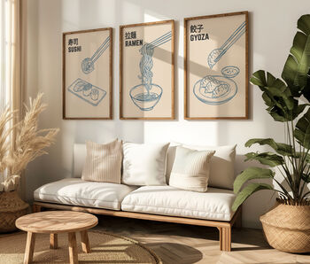 Sushi Japanese Food Art Print | Minimalist Kitchen Wall Decor, 2 of 8