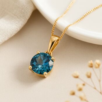 Personalised 9ct Gold London Topaz Necklace December Birthstone, 3 of 11