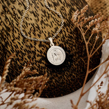 Personalised St Christopher Small Silver Necklace, 3 of 12