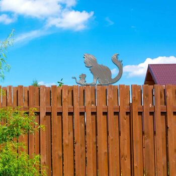 Metal Rusty Cat And Mouse Fence Topper Decoration, 5 of 10
