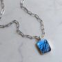 The Rectangle Labradorite Necklace, Silver, thumbnail 3 of 7