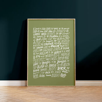 Rappers Delight, Sugarhill Gang Song Lyrics Wall Art, 6 of 10