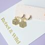 Lucky Dice Charm Huggie Hoop Earrings, thumbnail 3 of 5