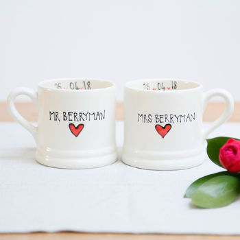 Personalised Wedding Mugs Set, 3 of 3