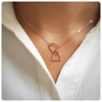 Personalised Stirrup Necklace, Silver, Gold Or Rose Gold, 5 of 12
