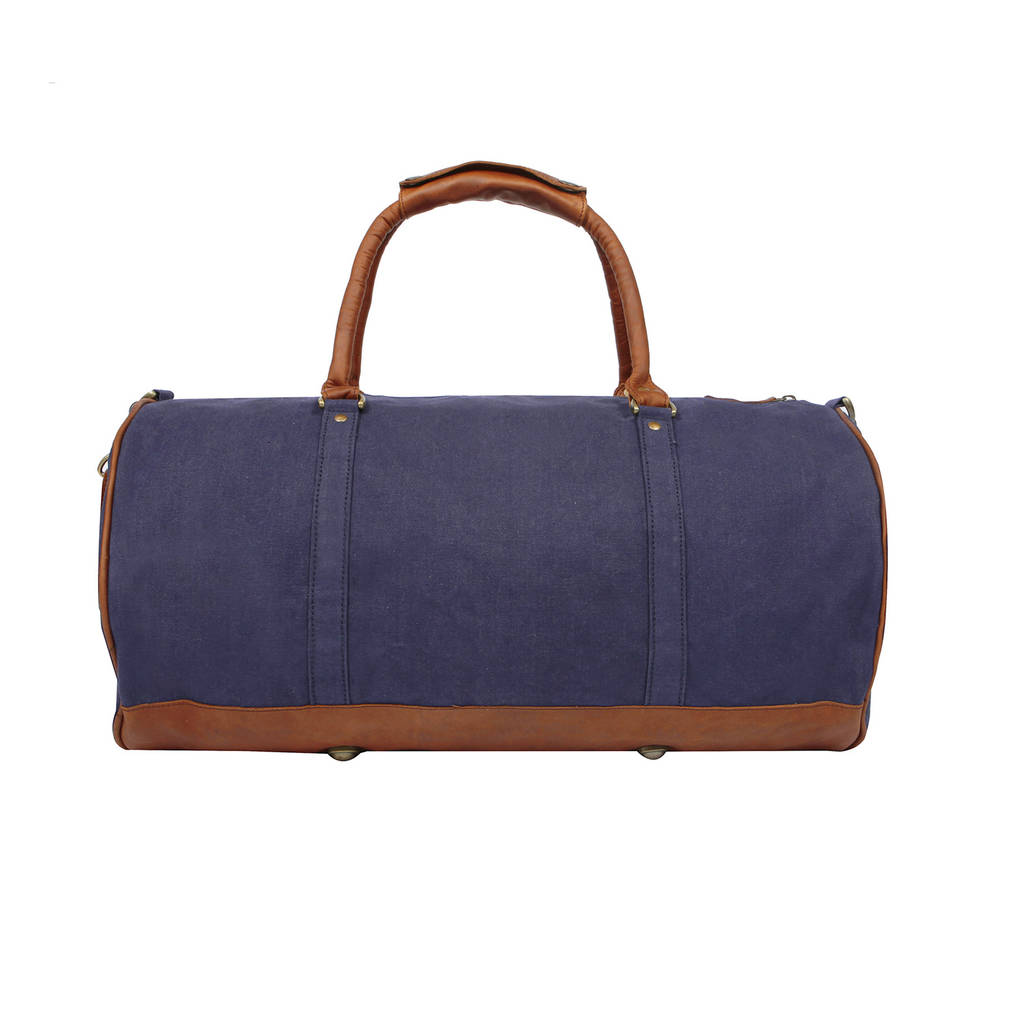 Personalised Canvas Leather Gym Duffle By MAHI Leather