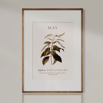 Birth Flower Wall Print 'Lily Of The Valley' For May, 5 of 9