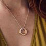 Personalised Textured Mixed Gold Russian Ring Necklace, thumbnail 4 of 7