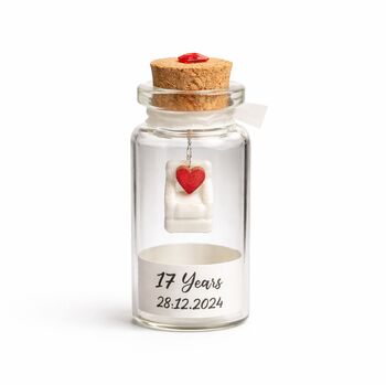 Personalised 17th Furniture Anniversary Mini Bottle Gift Sofa Chair, 2 of 4