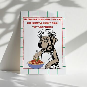 Custom Labrador Dog Chef Quote Wall Art Print In A4 Or A3, 3 of 6