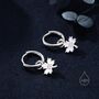 Delicate Maple Leaf Charm Huggie Hoop Earrings, thumbnail 7 of 11