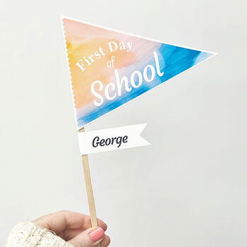 First Day Of School Card With Diy Pennant Flag, 7 of 8