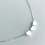 Sterling Silver Heart Trio Anklet, thumbnail 1 of 5