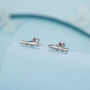 Sterling Silver Trout 18 G Screw Back Stud Earrings With Ball Backs, thumbnail 1 of 11