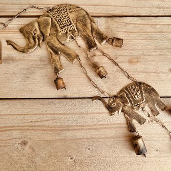 Double Elephant Wind Chime With Bells, 5 of 6