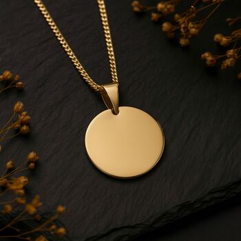 Personalised Solid 9ct Yellow Gold Disc Necklace, 5 of 12