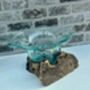 Handcrafted Teak Root And Molten Glass Bowl Wooden Flower, thumbnail 2 of 10