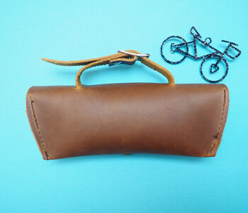 Personalised Leather Bike Saddle Bag, 3 of 6