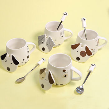 G Decor Dog Ceramic Tea Coffee Mug With Matching Lid, 6 of 6