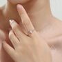 Sterling Silver Pear Cut Cz Soft Ring, thumbnail 4 of 10