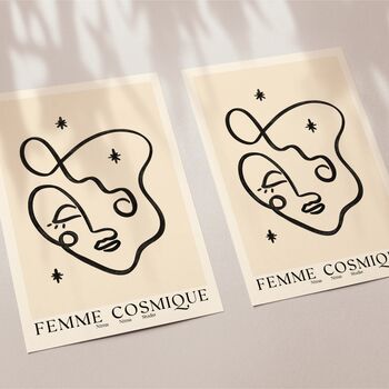 ‘Femme Cosmique, Boho Line Art Print, 6 of 9