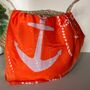 Rope And Anchor Print Scarf In Sunset Orange, thumbnail 2 of 4