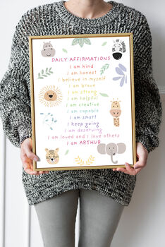 Custom Children's Happiness Affirmations Birthday Print, 3 of 7